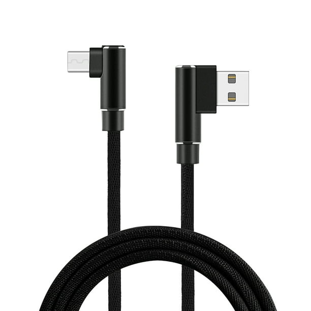 Zesion Micro USB Braided 90 Degrees L-Shaped Fast Speed Data Charging Cable Color : Gray, Size : 1m 